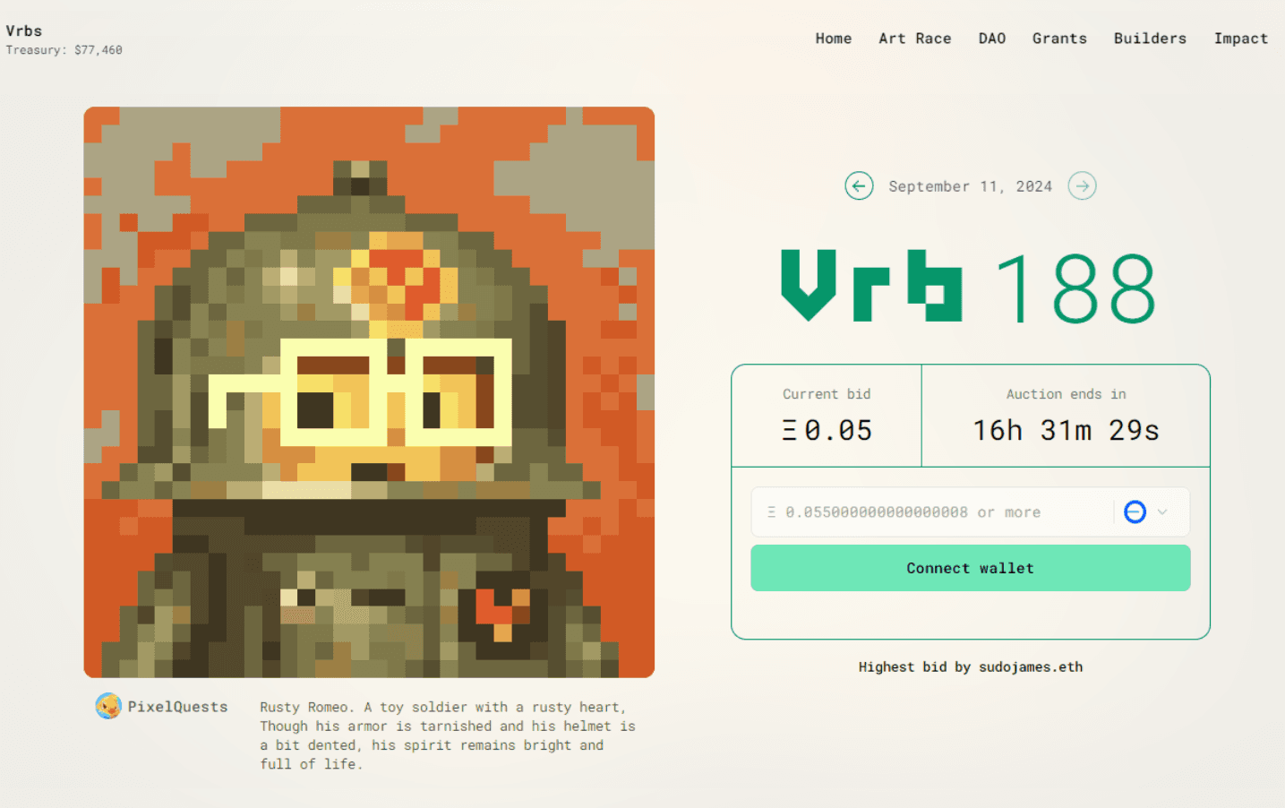Dune DashBoard on VrbsDAO